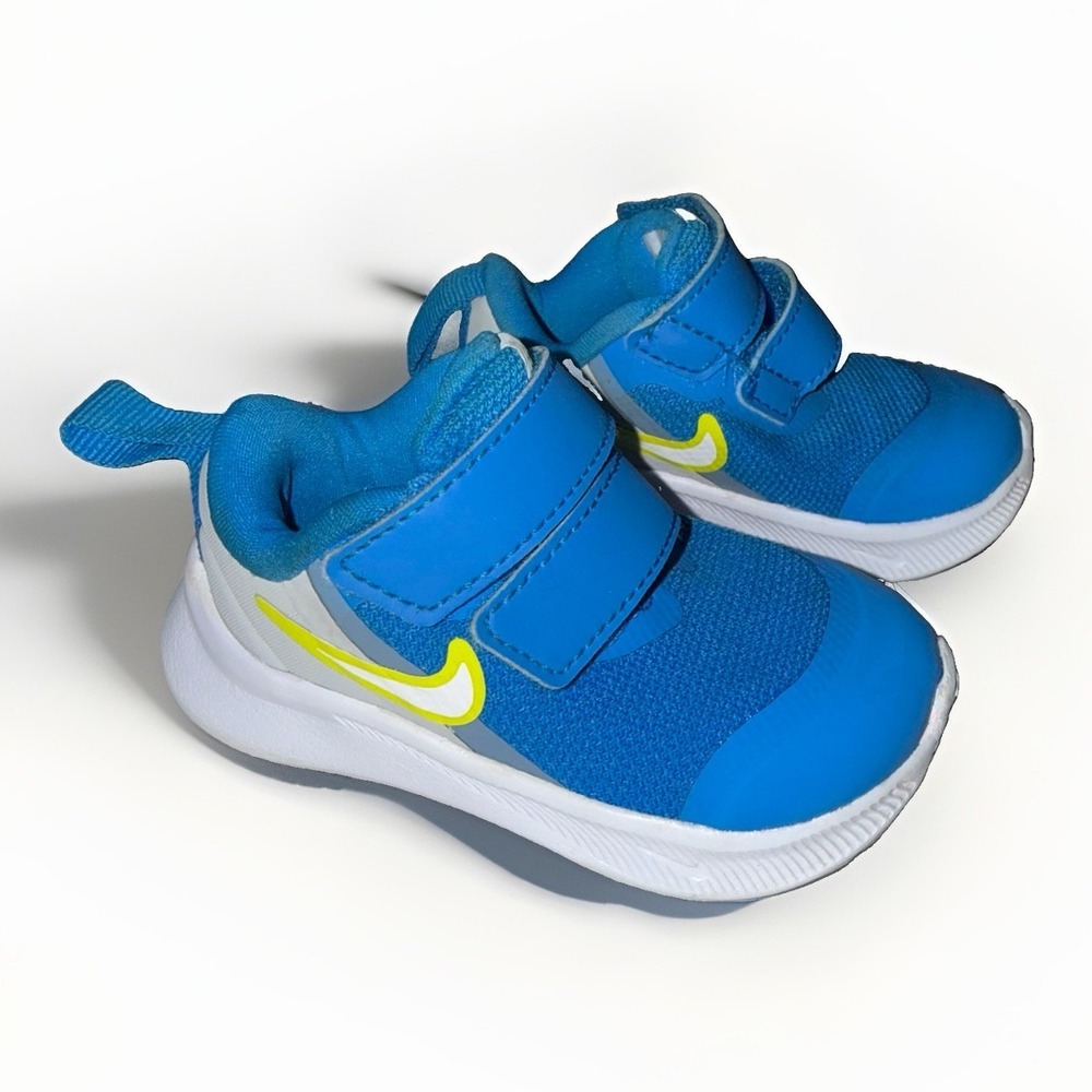 Nike Star Runner 3 Toddler Boy Shoes Size 3C Blue Volt DA2778-009 Hook Loop